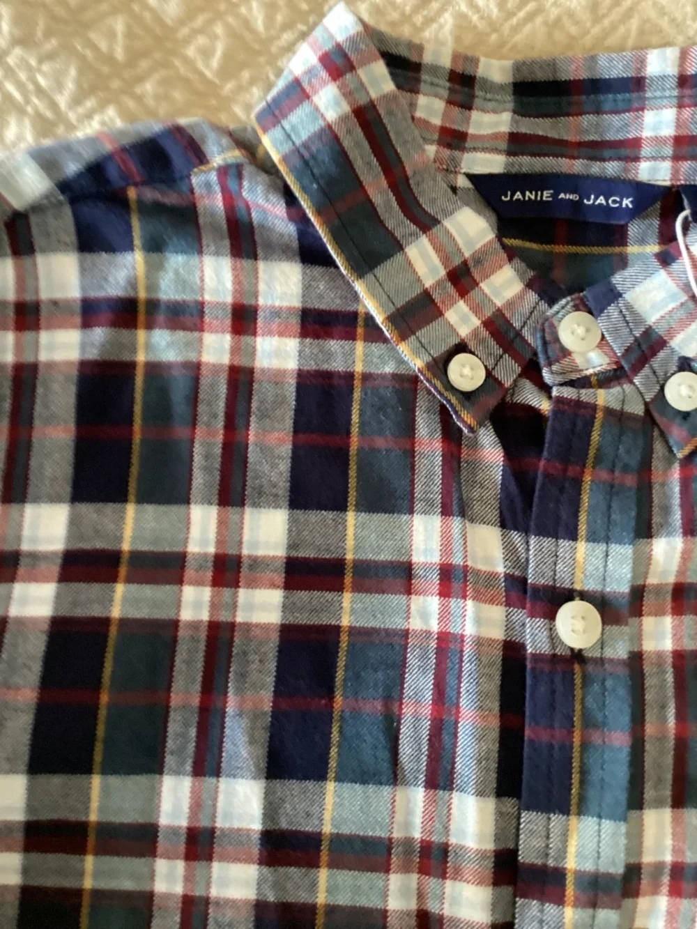 Janie and jacks nwt boys size 16 soft flannel burgundy and gray